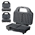 Quest 3-in-1 Waffle Maker, Sandwich Toaster & Panini Press / Easily Changeable Non-Stick Plates / Auto Temperature Control / 900W - Truly Yours
