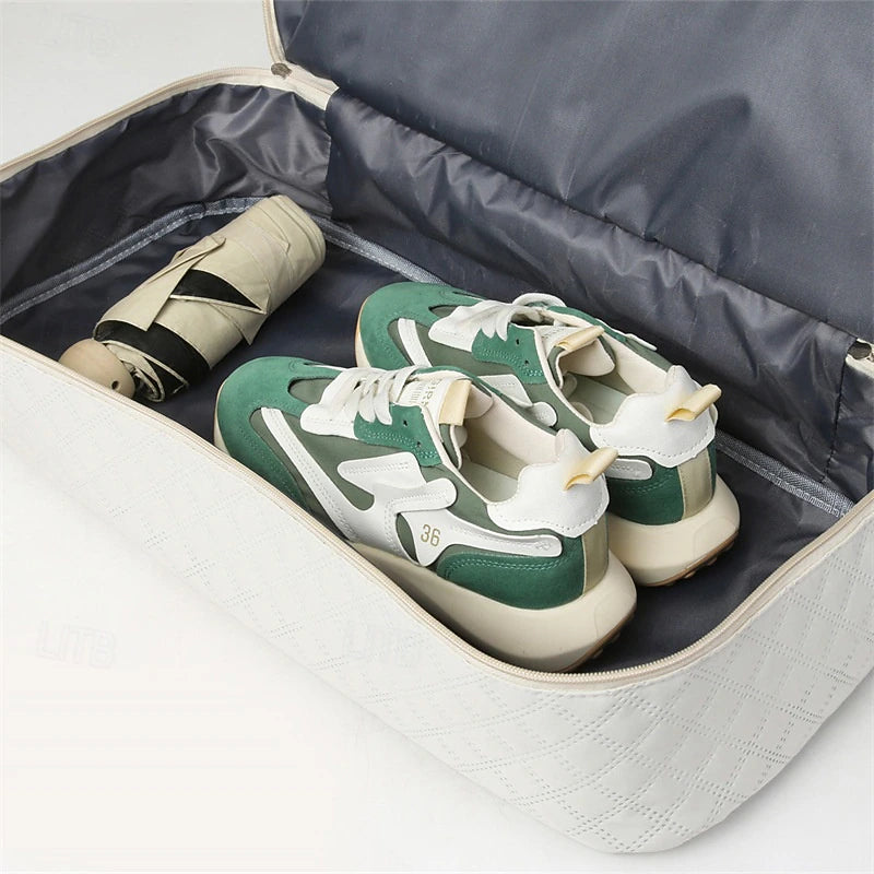 Quilted Multi-Compartment Travel & Gym Bag Set with Matching Pouch - Truly Yours