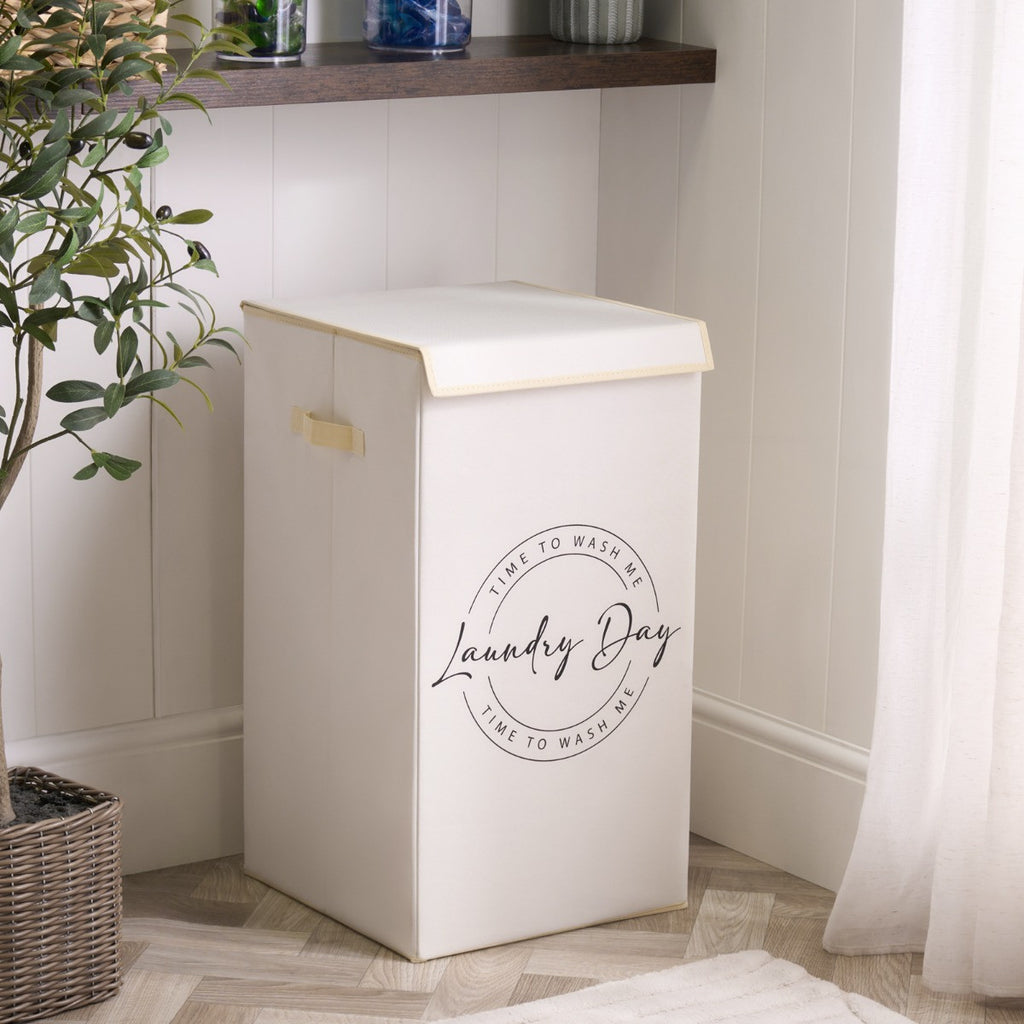 Slogan Laundry Basket - Beige - Truly Yours