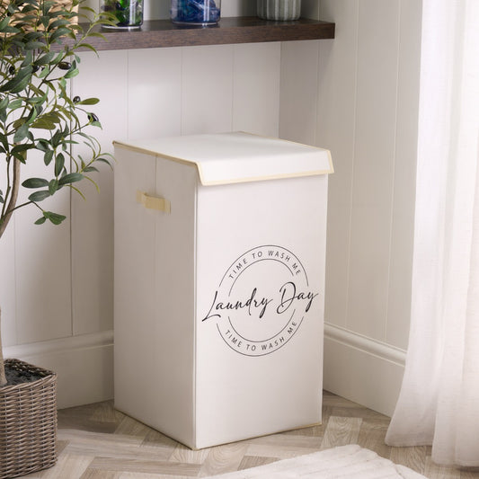 Slogan Laundry Basket - Beige - Truly Yours