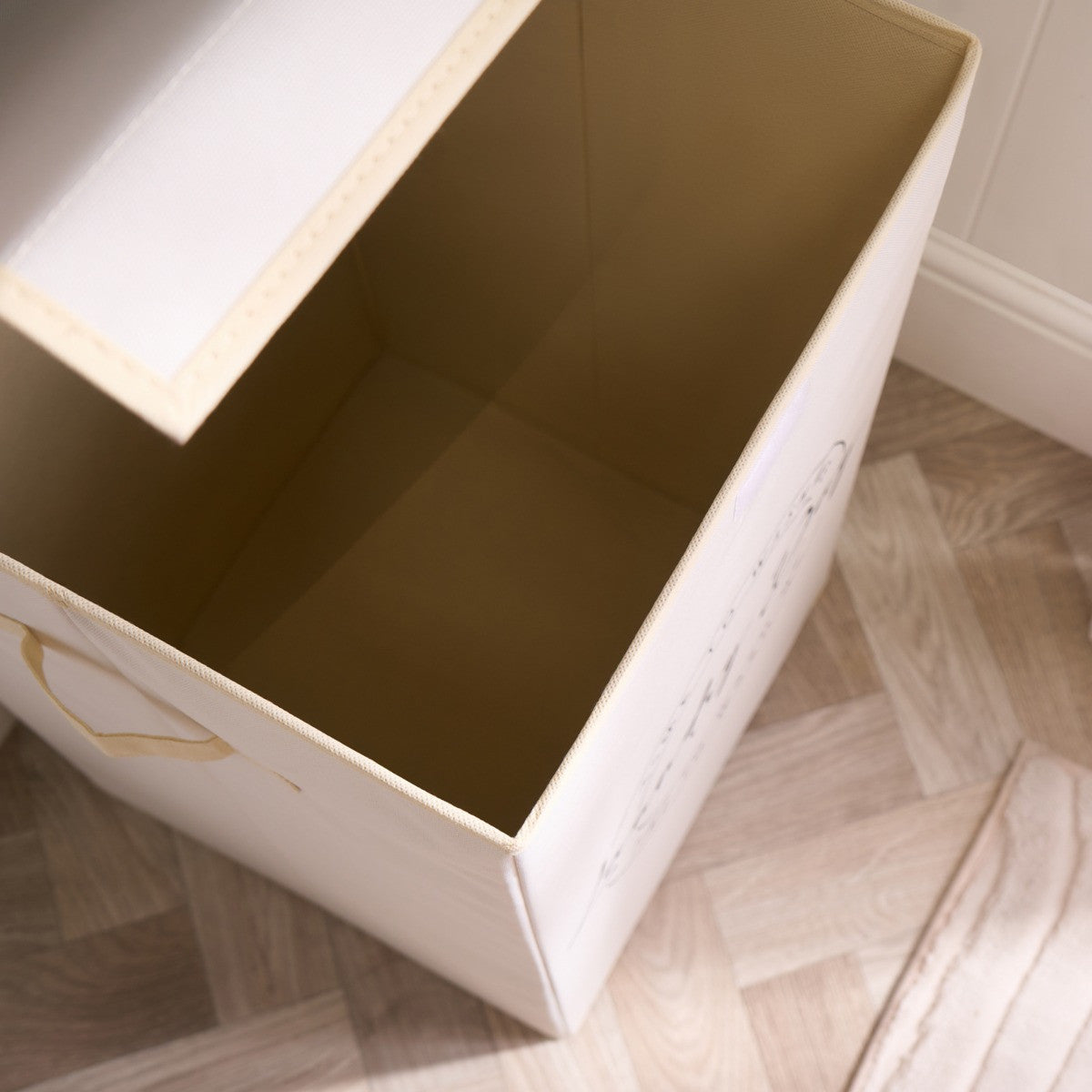 Slogan Laundry Basket - Beige