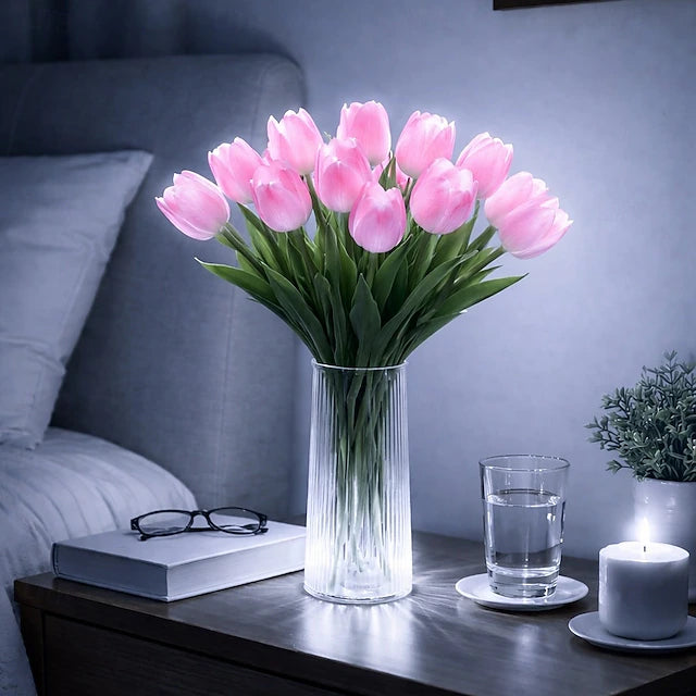 15 PCS Tulip Artificial Flowers with LED Lights, - Truly Yours