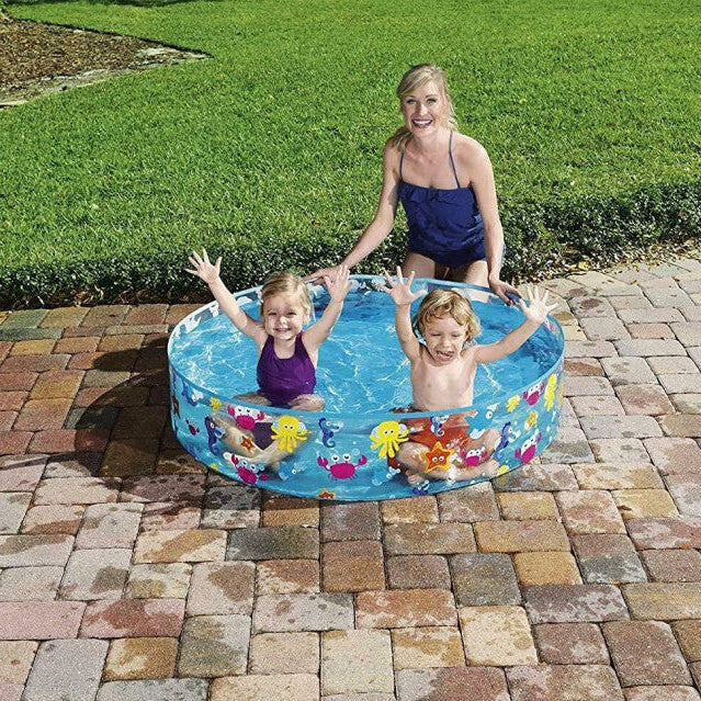 Bestway Fill N Fun Kids Paddling Swimming Pool Easy Set Up Rigid Vinyl PVC Pool