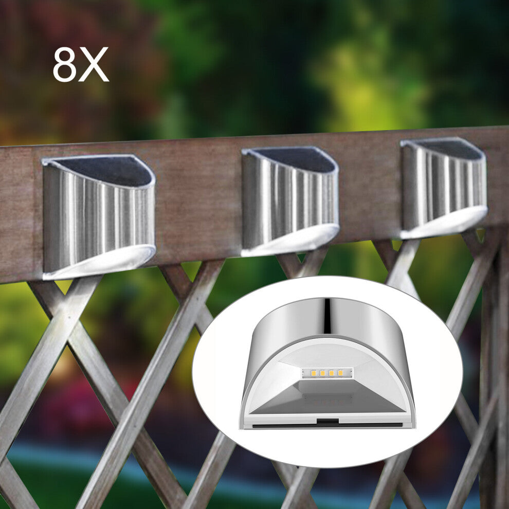 8Pc LED Solar Power Garden Fence Lights Wall Light Patio Outdoor Security - Truly Yours