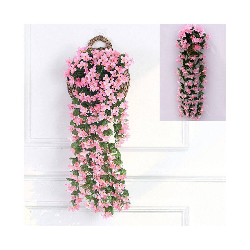 Artificial Pink Hanging Flower Garland – Silk Blossom Cascade Vine for Indoor & Outdoor