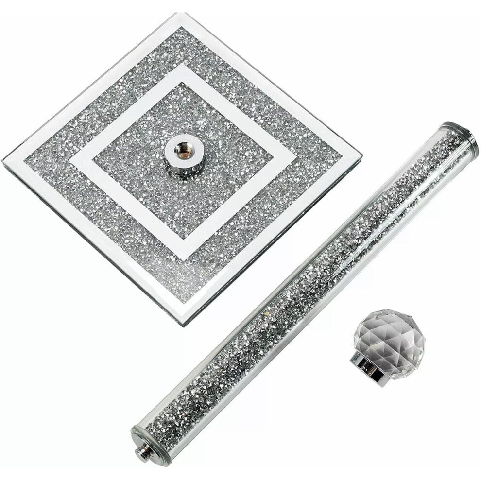 CRUSHED DIAMOND SILVER CRYSTAL FILLED KITCHEN ROLL HOLDER - Truly Yours