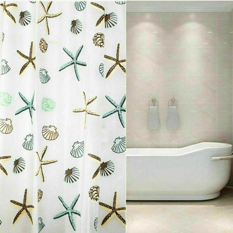 Shower Curtain Mould & Mildew Resistant 12 Hook