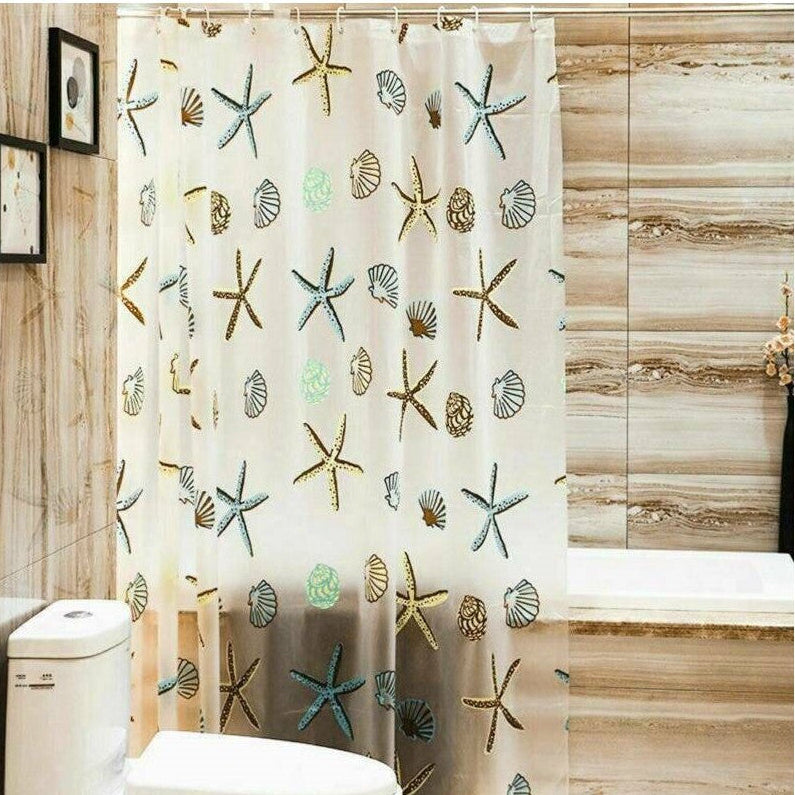 Shower Curtain Mould & Mildew Resistant 12 Hook