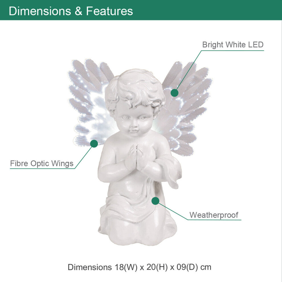 Solar Powered LED Angel Light / Warm White Colour - Truly Yours