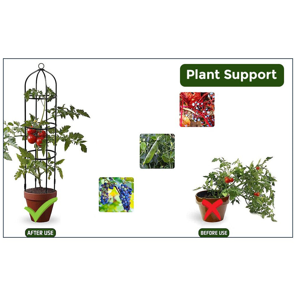 1.9m Outdoor Garden Obelisk Twisting Climbing Plant Trellis Metal Support Frame - Truly Yours