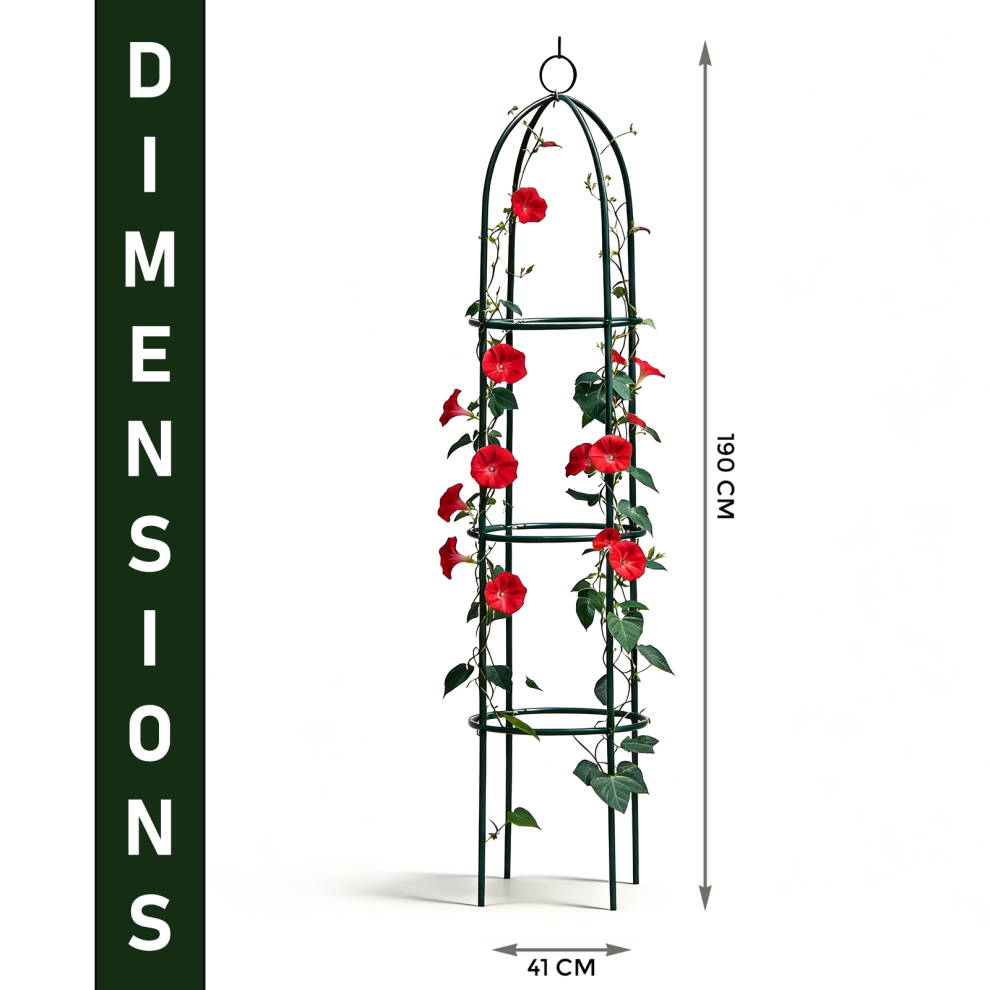 1.9m Outdoor Garden Obelisk Twisting Climbing Plant Trellis Metal Support Frame