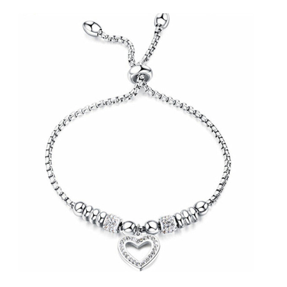 Adjustable Heart Charm Bracelet