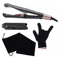 2-in-1 Hair Straightener & Curler – Tourmaline Ceramic Styling Iron with Heat Gloves & Travel Case - Truly Yours