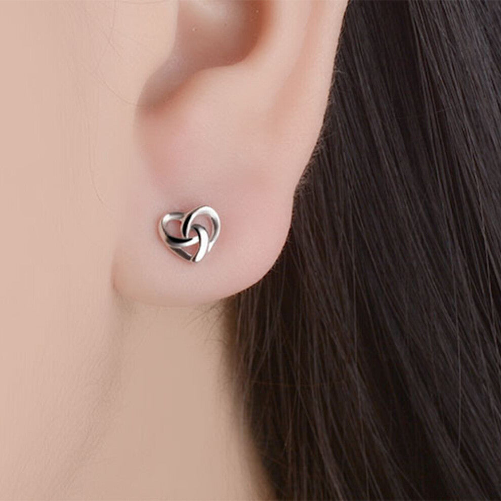925 sterling silver stud earrings heart shape - Truly Yours