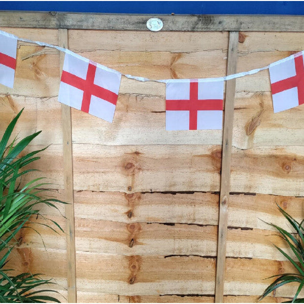 England Flag Bunting 12ft 8 Fabric Flags Party Decoration