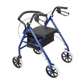 4-Wheel Folding Rollator Walker with Padded Seat & Storage Bag