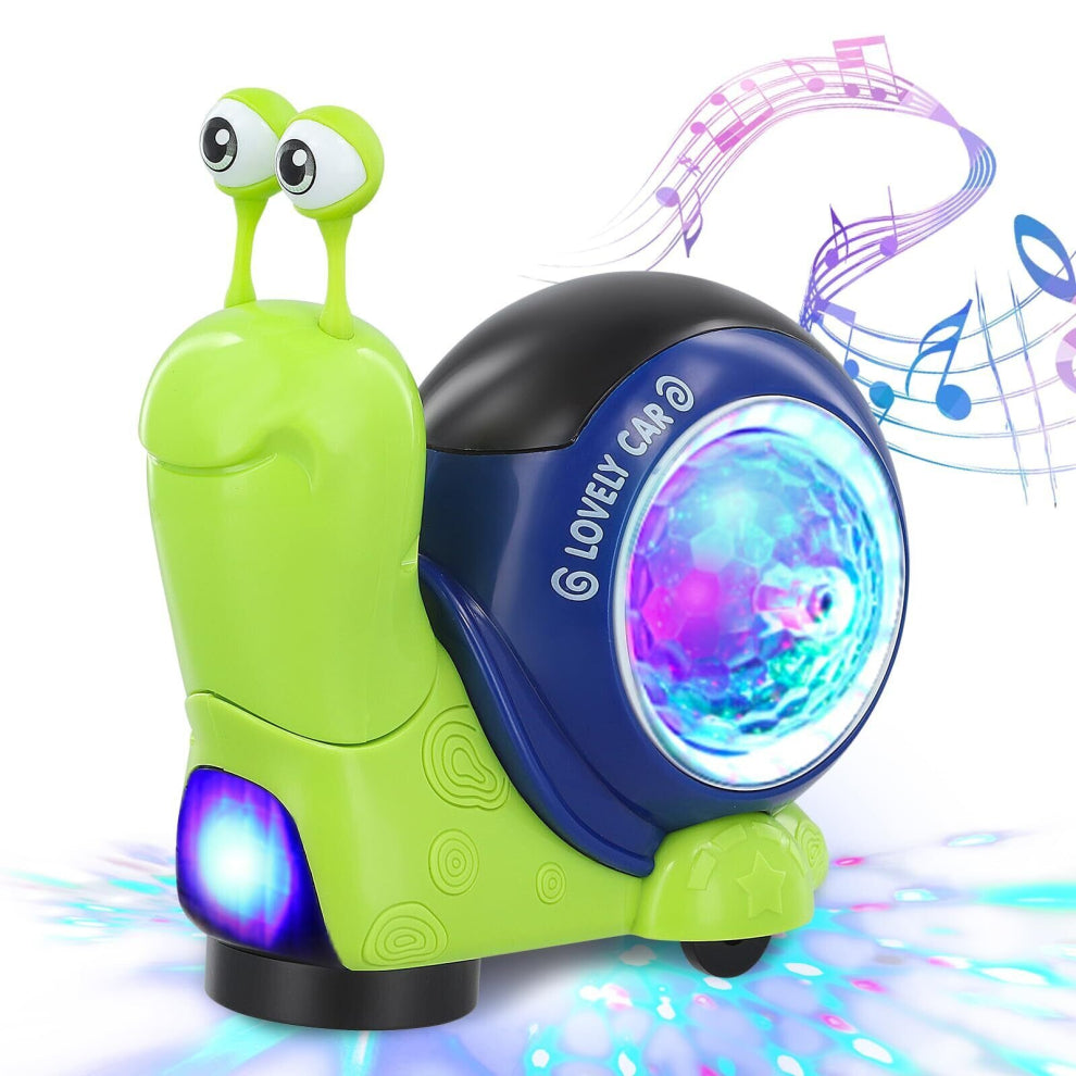 Electric Crawling Snail Toy with Music & Light