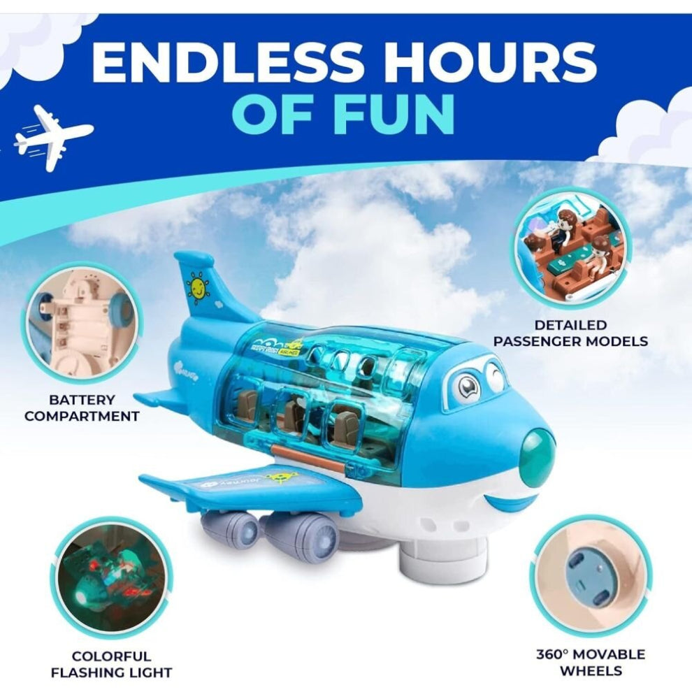 Electric Airplane Toy with Music, Lights & Rotating Action