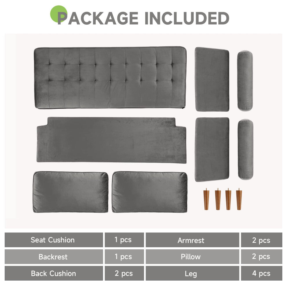 Velvet Sofa Modern 2 Seater Couches - Truly Yours