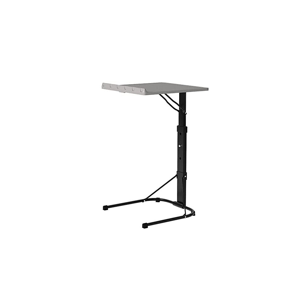 Elegant Adjustable Laptop Table – Grey & Black Space-Saving Metal Leg Desk