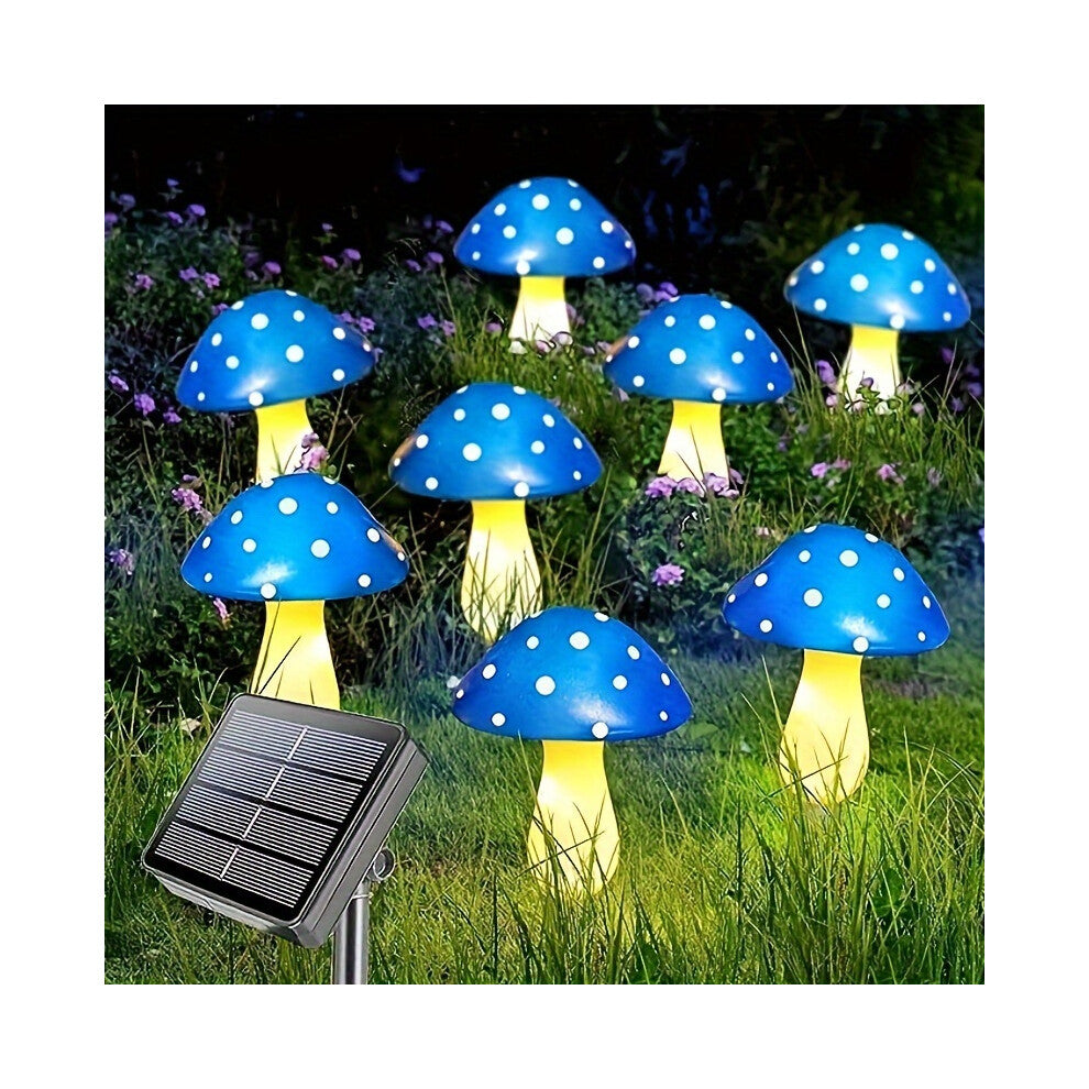 Colorful 8-Pack Solar Mushroom Garden Lights Blue Garden lights