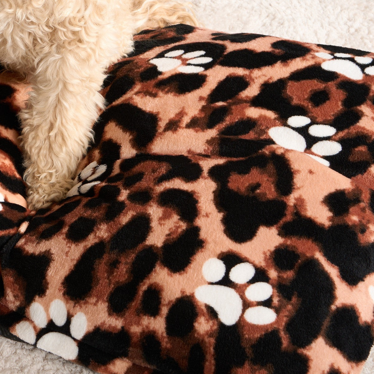 Leopard Paw Print Pet Bed - Natural Pet bed