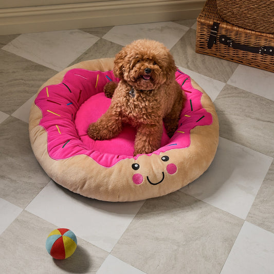 Dolly The Doughnut Pet Bed - Brown/Pink