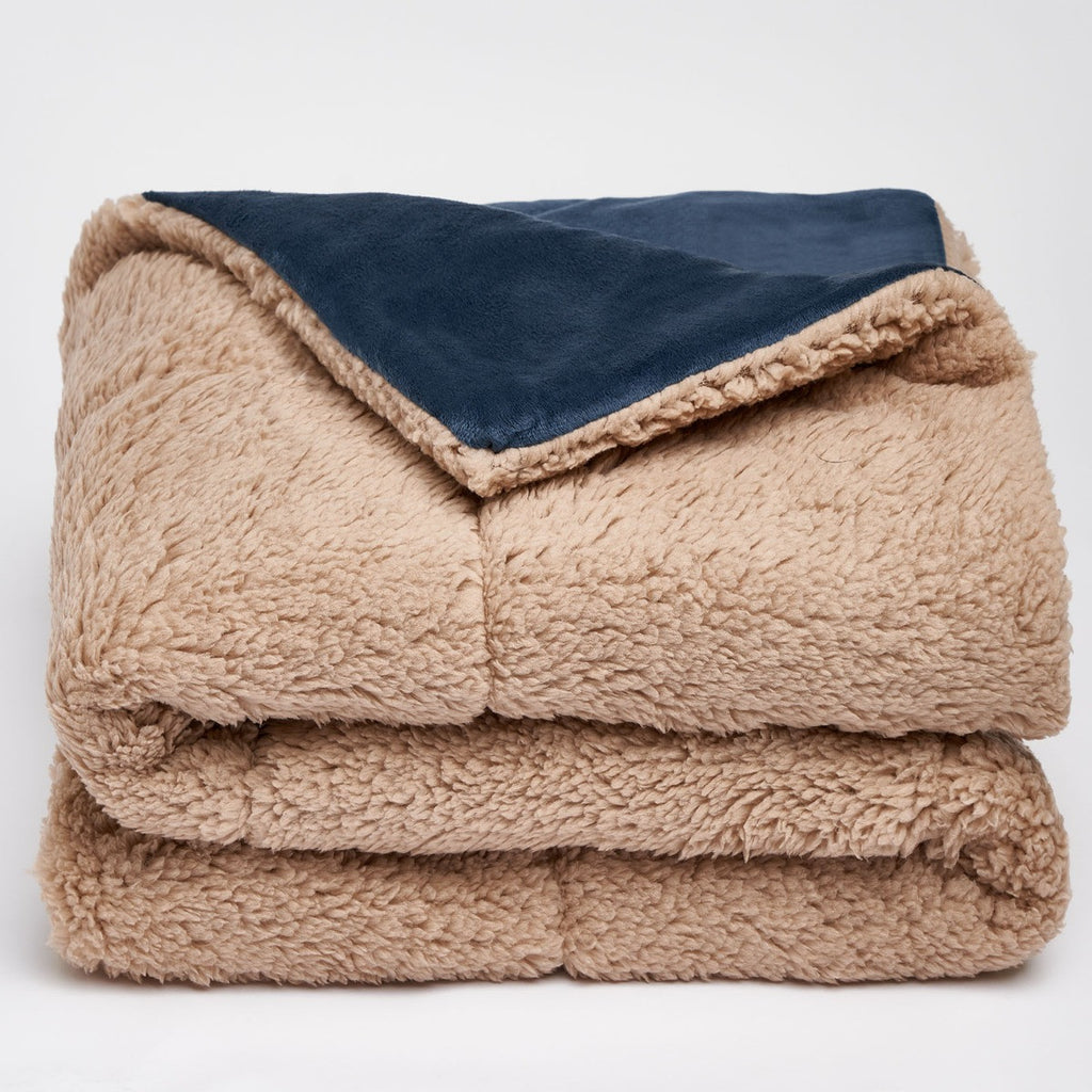 Sherpa Soft Quilted Pet Blanket - Navy - Truly Yours