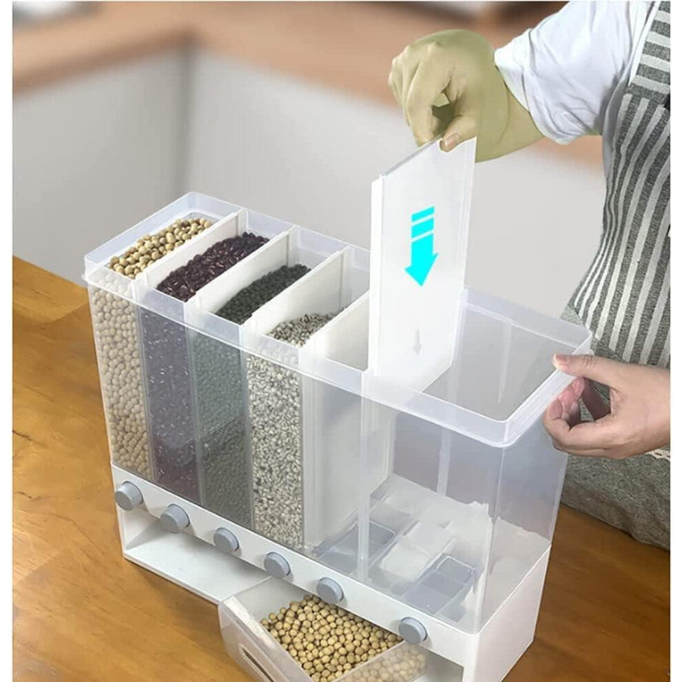6-Compartment Wall Mounted food Dispenser