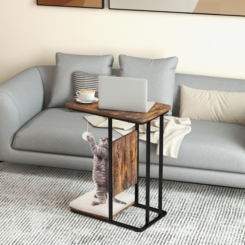 C-Shaped Cat Side Table Modern Cat Tree & End Table