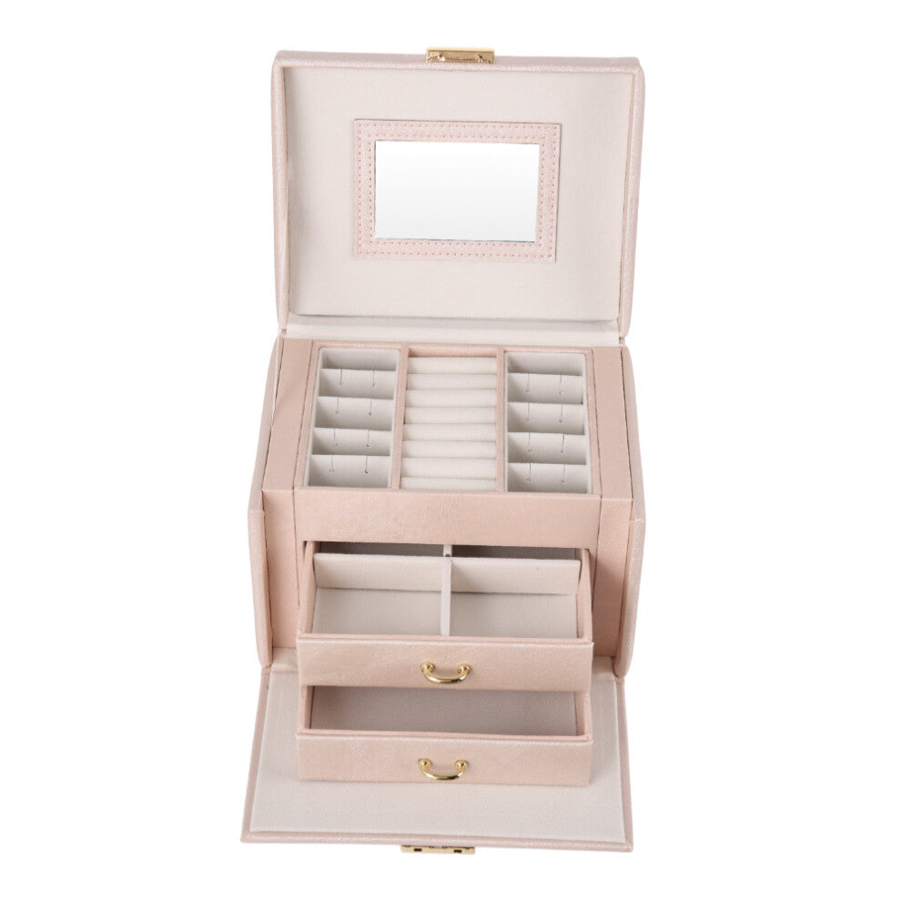 Multi-Function Faux Leather Jewellery Storage Box with Drawers