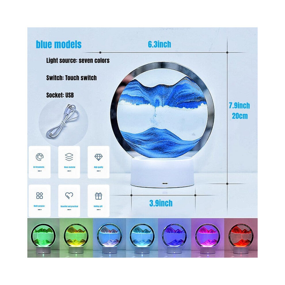 Moving Sand Art Picture Round Glass 3D Deep Sea Sandscape - Truly Yours