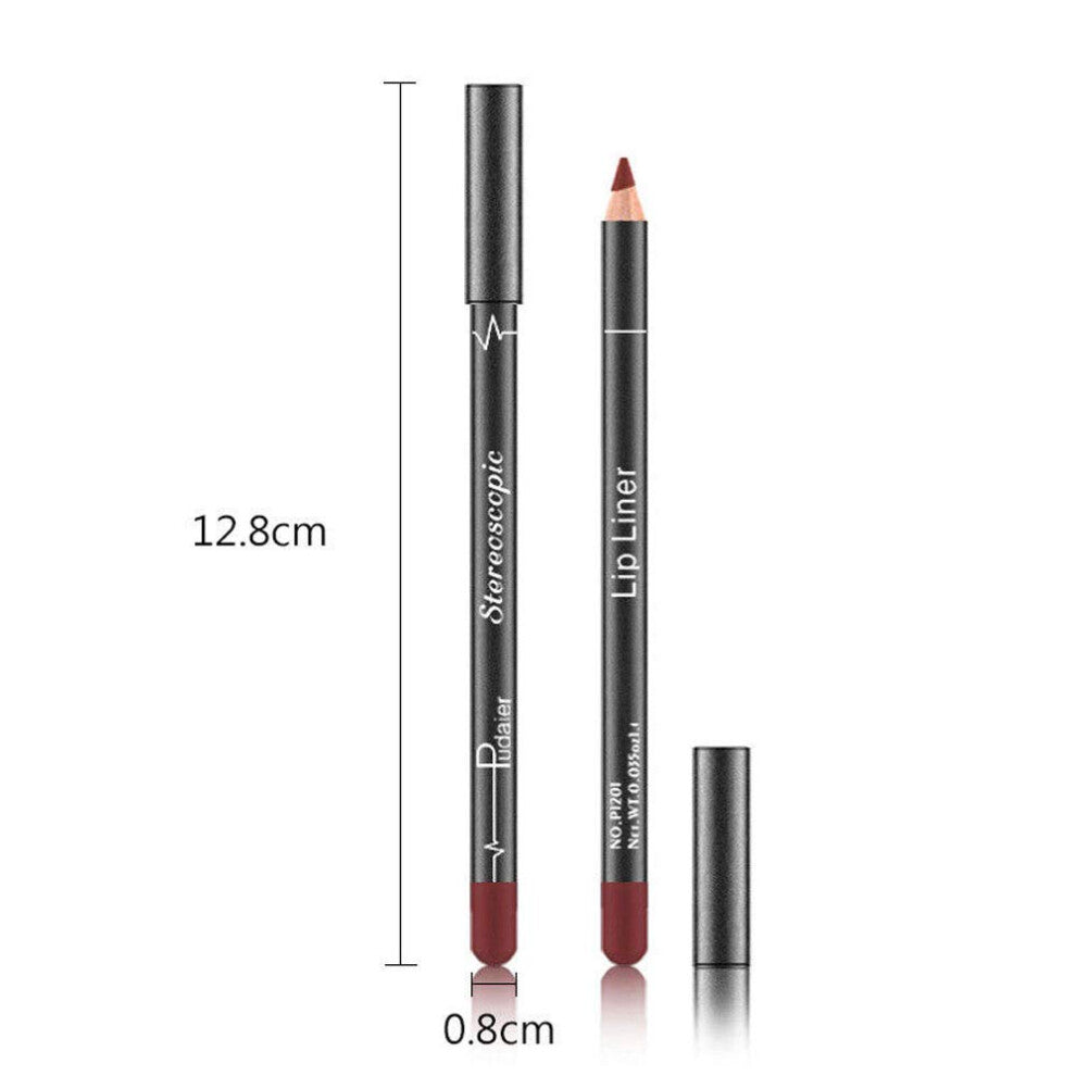 12 Piece Matte Waterproof Lip Liner Pencil Set – Long Lasting Velvet Finish Lip Contour Collection - Truly Yours