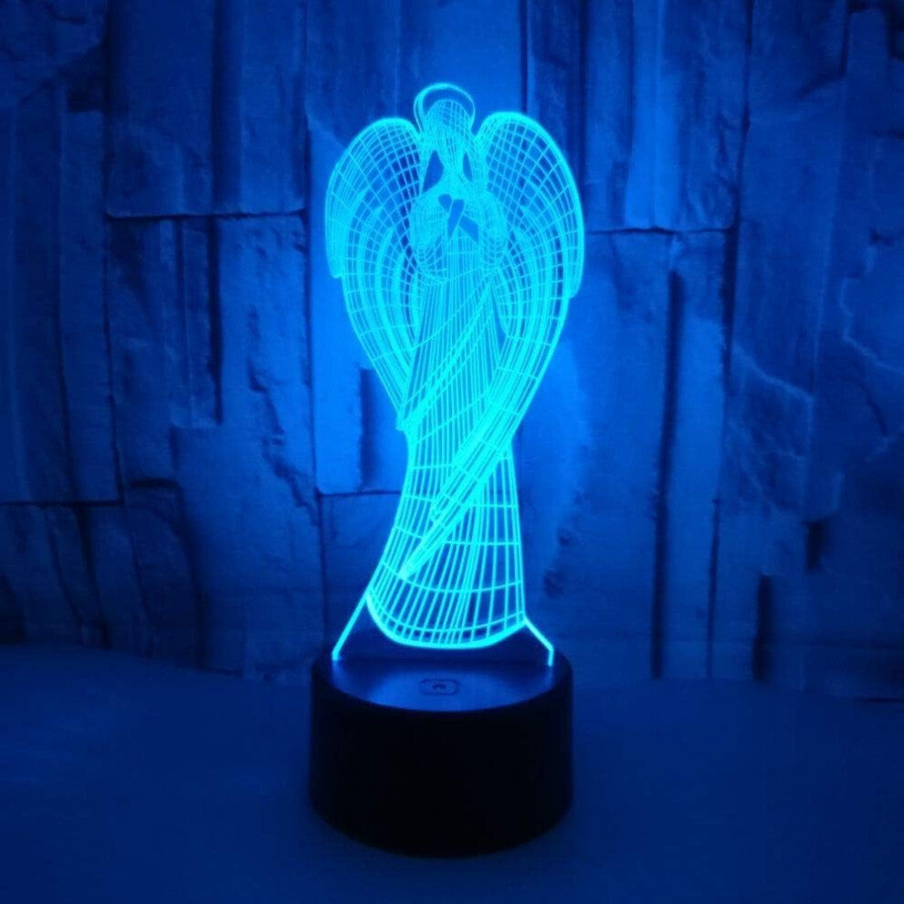 Angel 3D LED Illusion Night Light – Colour Changing USB Table Lamp