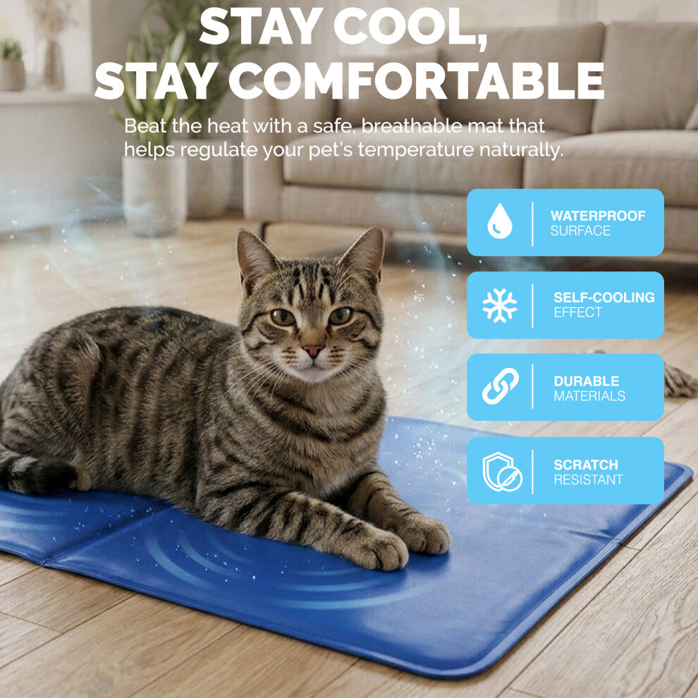 FurDreams Pet Self Cooling Mats 44x64, Prevent Overheating, Small, Plain