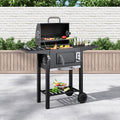 Garden Outdoor Charcoal BBQ Grill with Lid Cover Wheels and Side Tables - Truly Yours