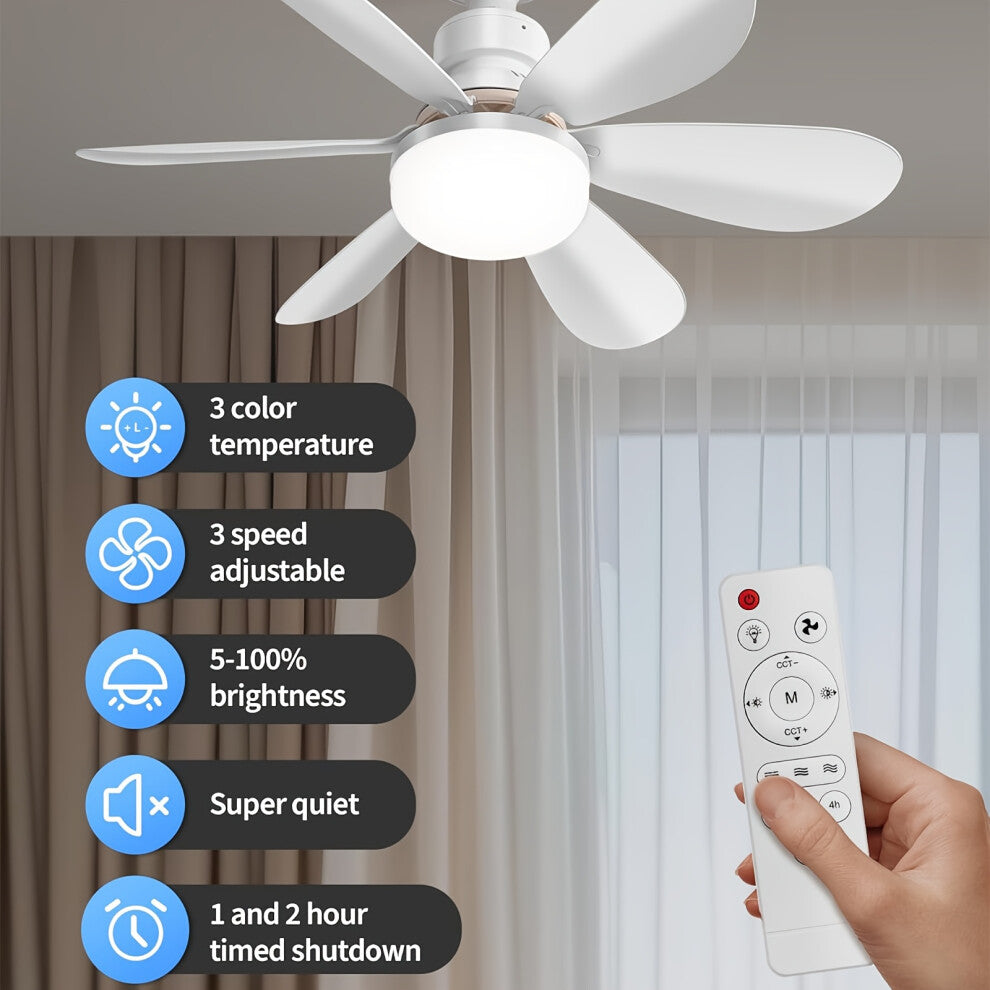 40W Smart LED Ceiling Fan with Remote & 3-Speed Settings