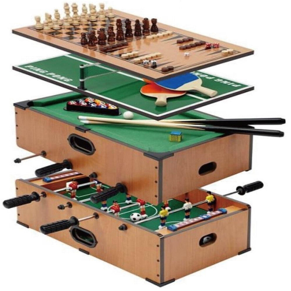 Deluxe 5-in-1 Table Games Set – Football, Tennis, Chess, Pool & Snooker