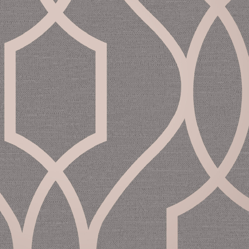 Fresco Apex Trellis Charcoal Copper Wallpaper