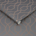 Fresco Apex Trellis Charcoal Copper Wallpaper - Truly Yours