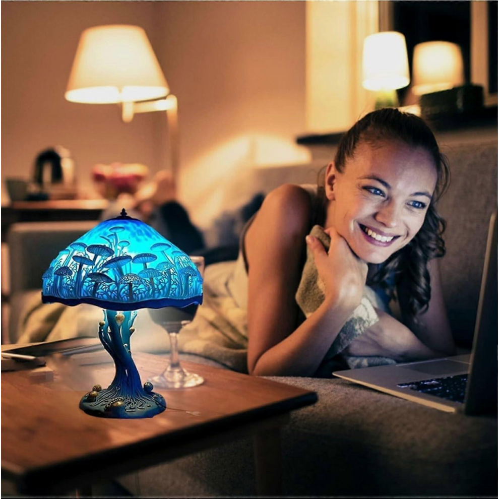 Vintage Stained Plant Series Resin Table Lamp – Mushroom Night Light