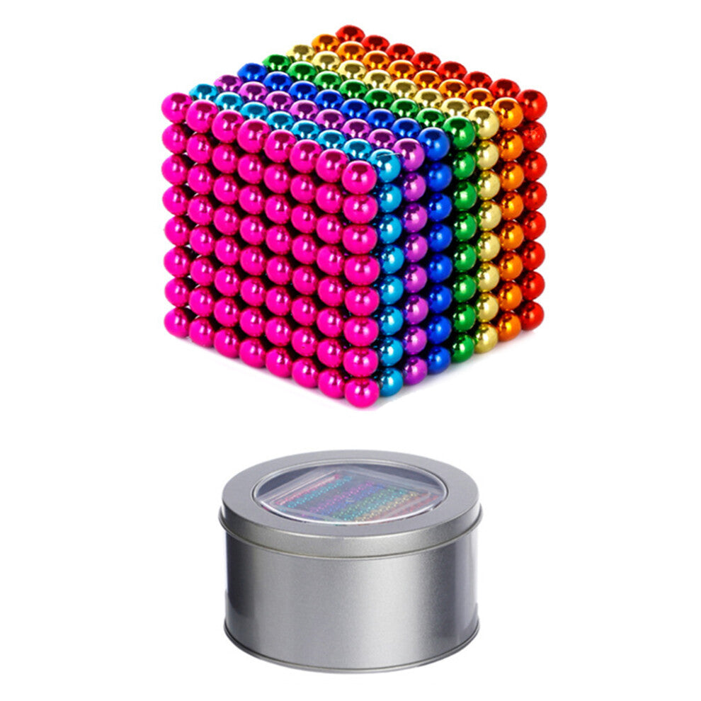 512PCS Rainbow Magnetic Balls Puzzle Set – 3mm Stress Relief Desk Toy