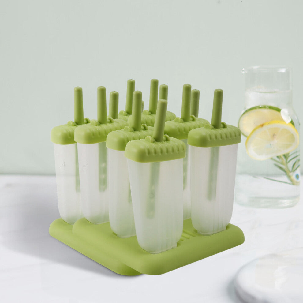6 Pack Ice Lolly Moulds - Green & Transparent