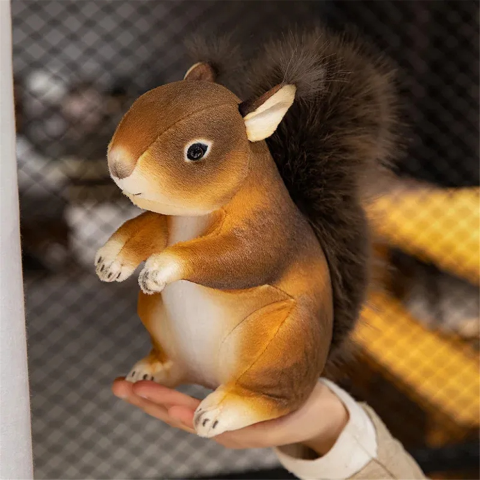 Cute Realistic Squirrel Plush Toy – 21cm Soft Stuffed Animal