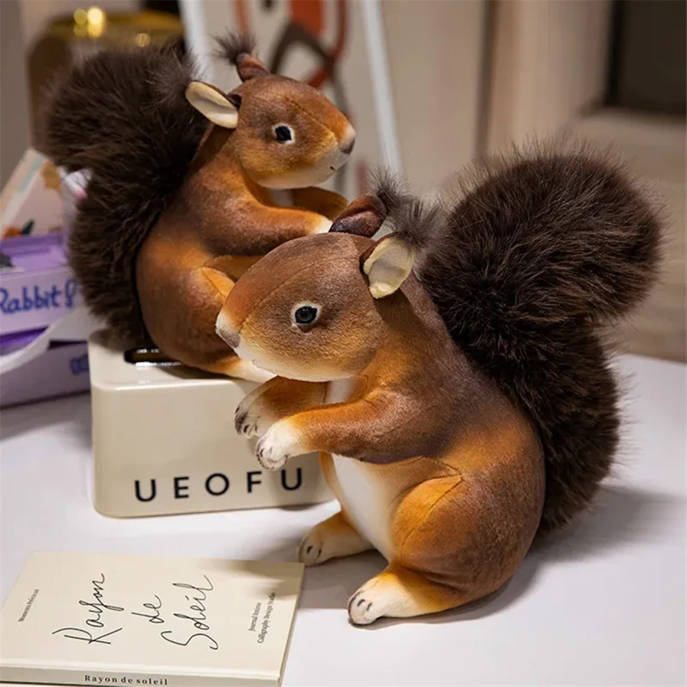 Cute Realistic Squirrel Plush Toy – 21cm Soft Stuffed Animal