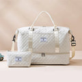 Quilted Multi-Compartment Travel & Gym Bag Set with Matching Pouch - Truly Yours