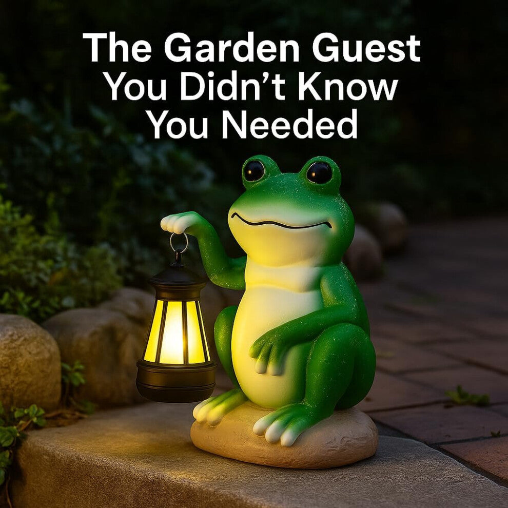 Solar Frog Garden Ornament with Lantern