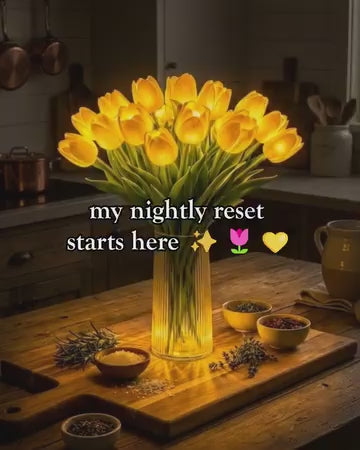 15 PCS Tulip Artificial Flowers with LED Lights,