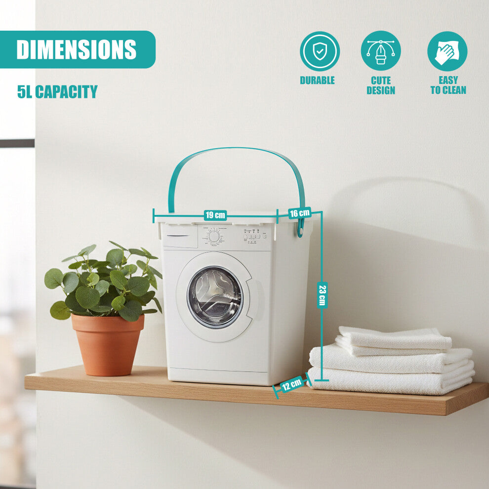 GEEZY Washing Machine Storage Box 5L – Laundry Powder & Pod Container with Lid
