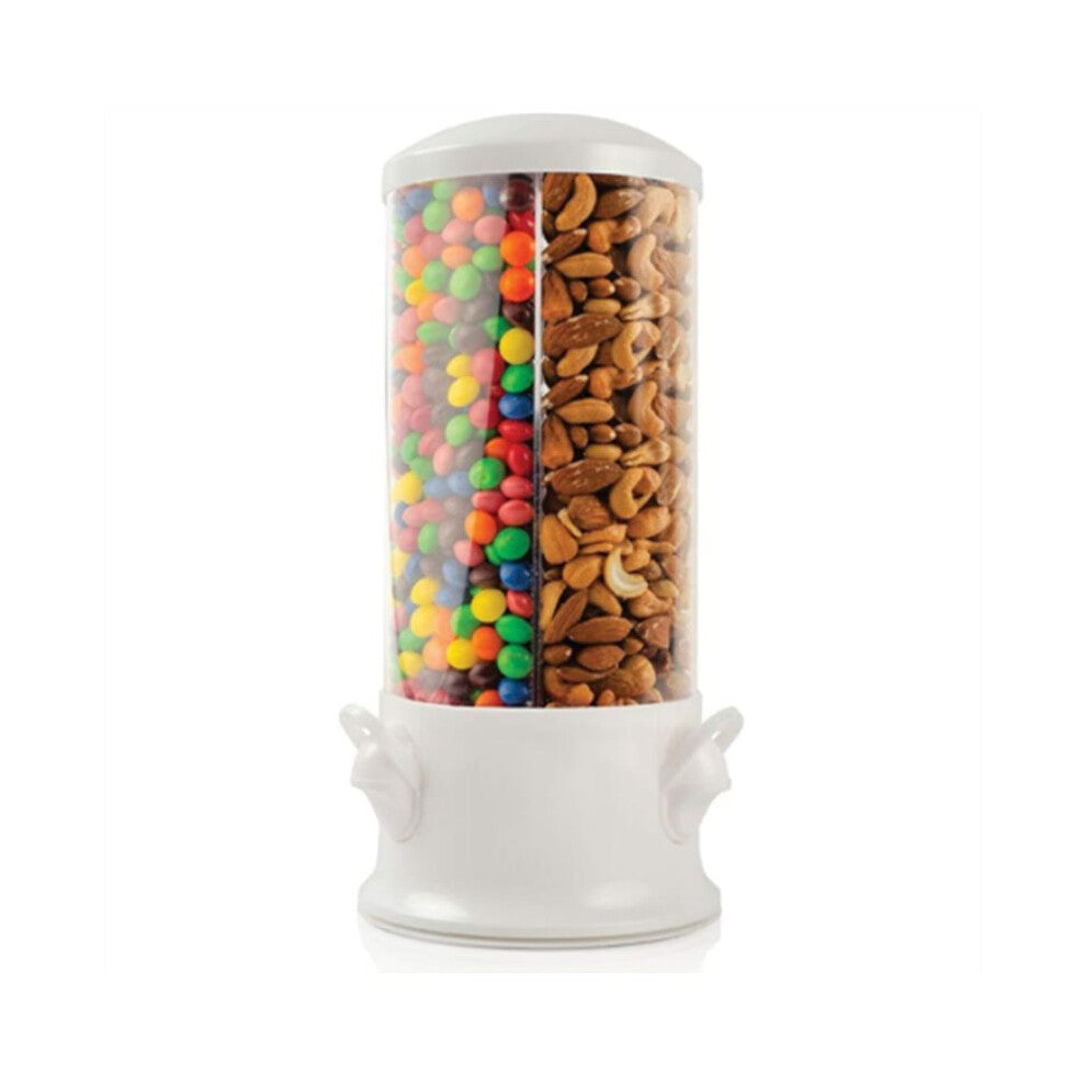 Original Triple Candy & Nut Dispenser – 360° Rotating Snack Machine